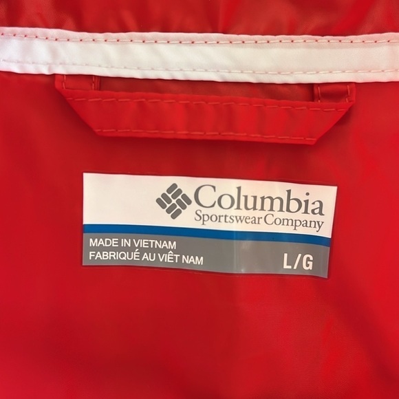 Columbia PFG Tidal Hooded Windbreaker Red Jacket Full Zip Women's Size Large EUC - Picture 5 of 12